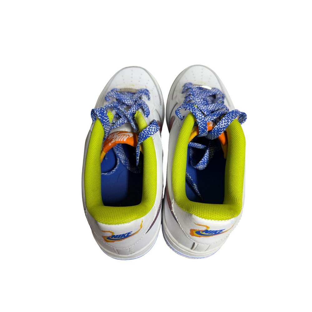 Nike Air Force 1 Low Kids White Lime Green Blue Iridescent DJ1767-100 Size 5Y - Picture 4 of 9
